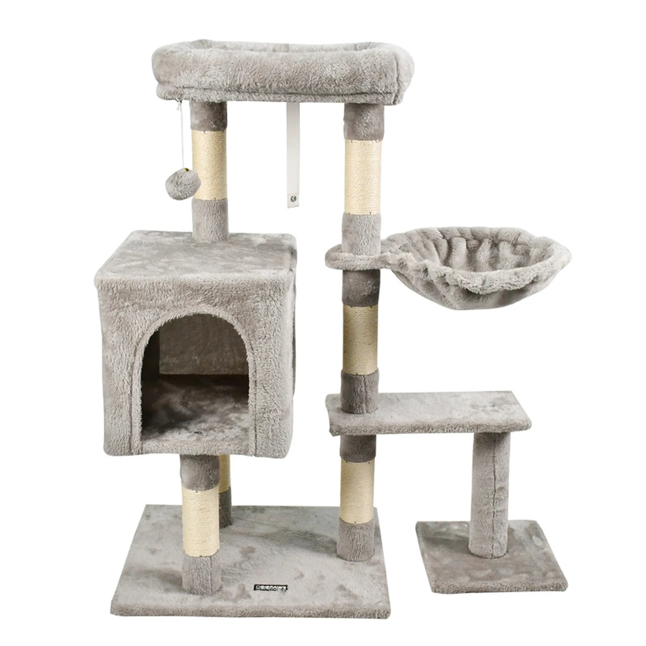 GOOPAWS 37-in Faux Fur Cat Tree & Condo with Basket