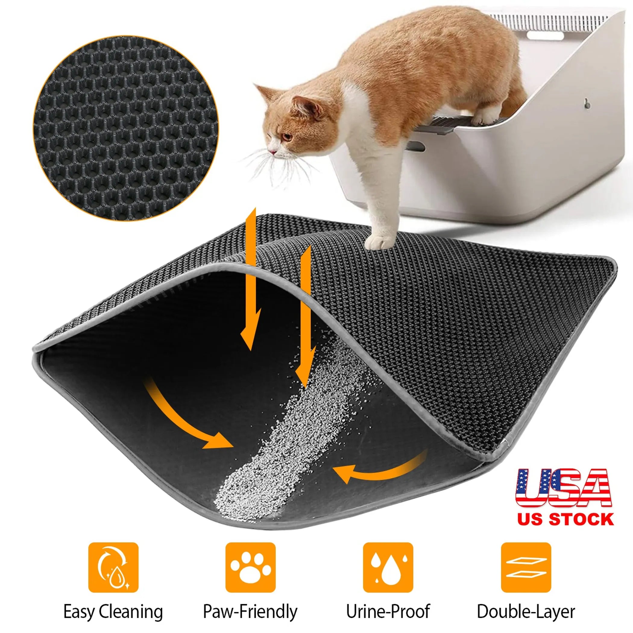 Cat Litter Mat EVA Honeycomb Double Layer Kitty