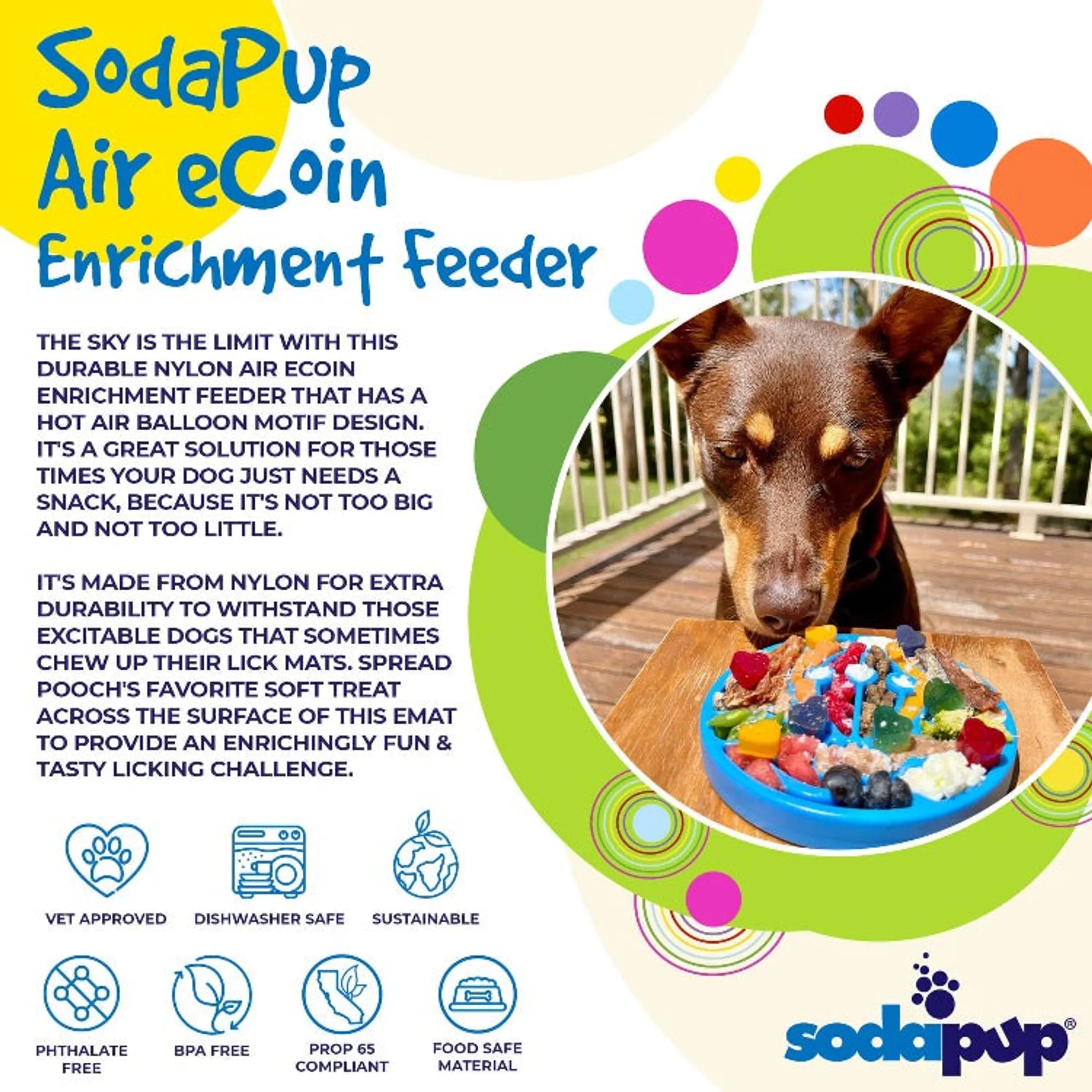 Air Nylon eCoin Lick Mat for Dogs - Durable Enrichment Toy