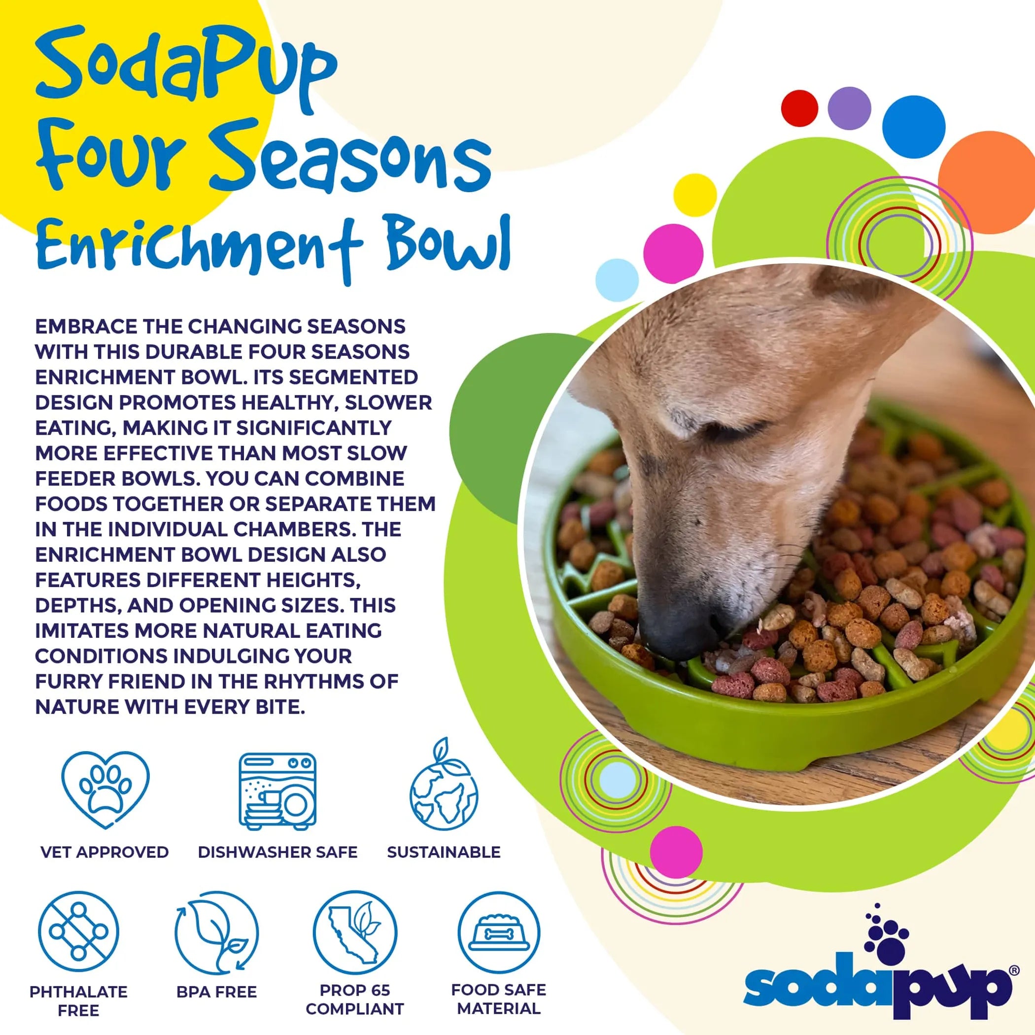 Four Seasons eTray - Shallow Slow Feeder Dog Bowl for Enrichment
